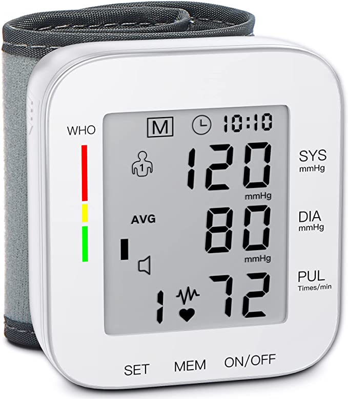 Blood Pressure Monitor, Large LCD Display Adjustable Wrist Cuff