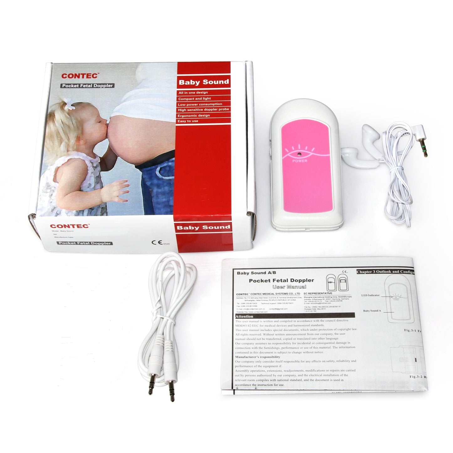 Fetal Doppler Heart Beat Monitor, Baby Heartbeat Monitor Probe