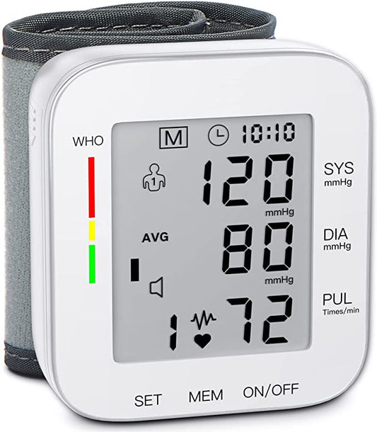 Blood Pressure Monitor, Large LCD Display Adjustable Wrist Cuff