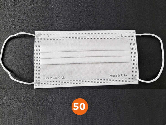 ASTM Level 3, Disposable Face Mask, Made in USA, White (50)