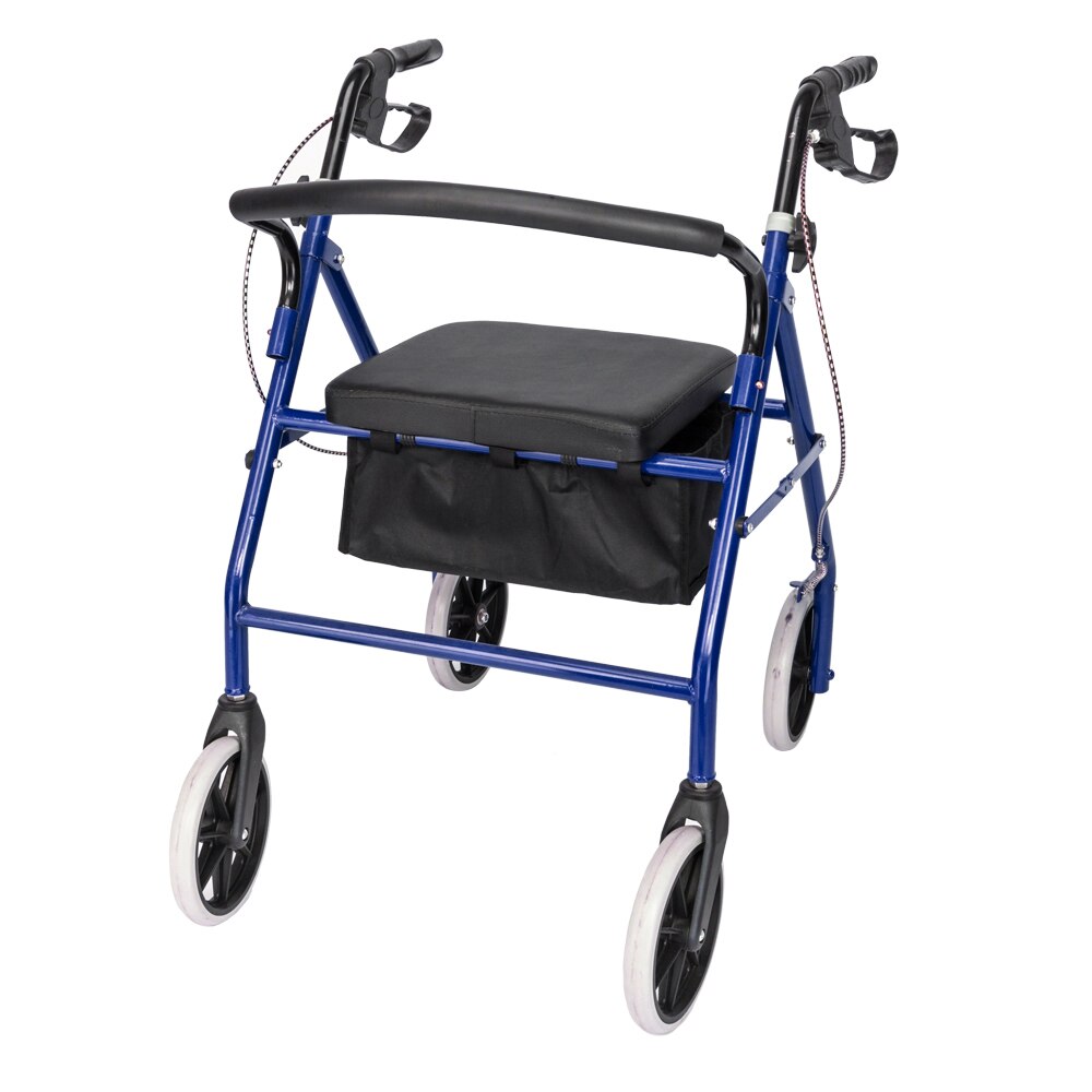 Steel Rollator Walker with Seat and Removable Back Support, Rolling Walkers for Seniors