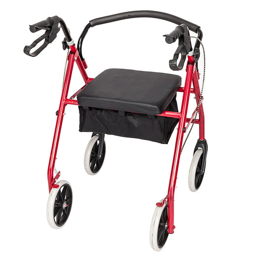 Steel Rollator Walker with Seat and Removable Back Support, Rolling Walkers for Seniors