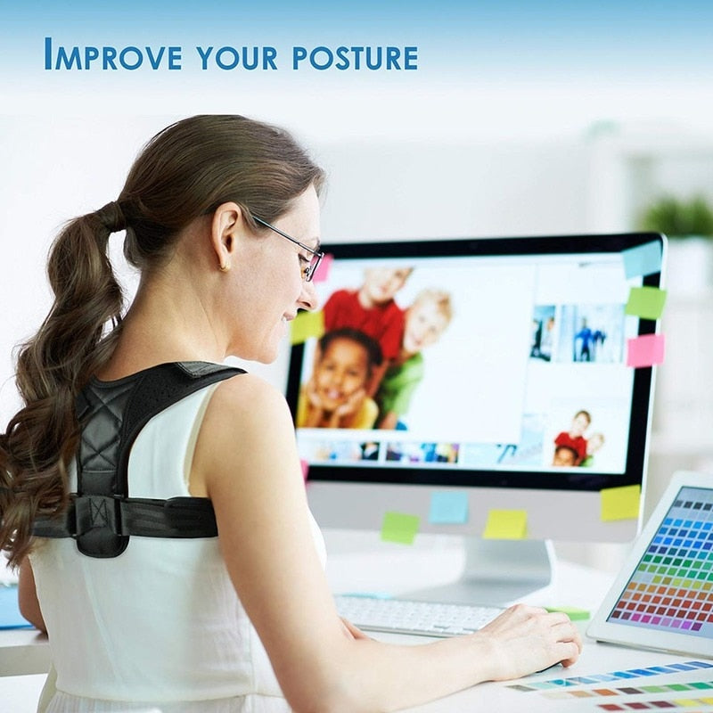 Adjustable Posture Corrector Upper Back Brace, Shoulder Lumbar Support Belt