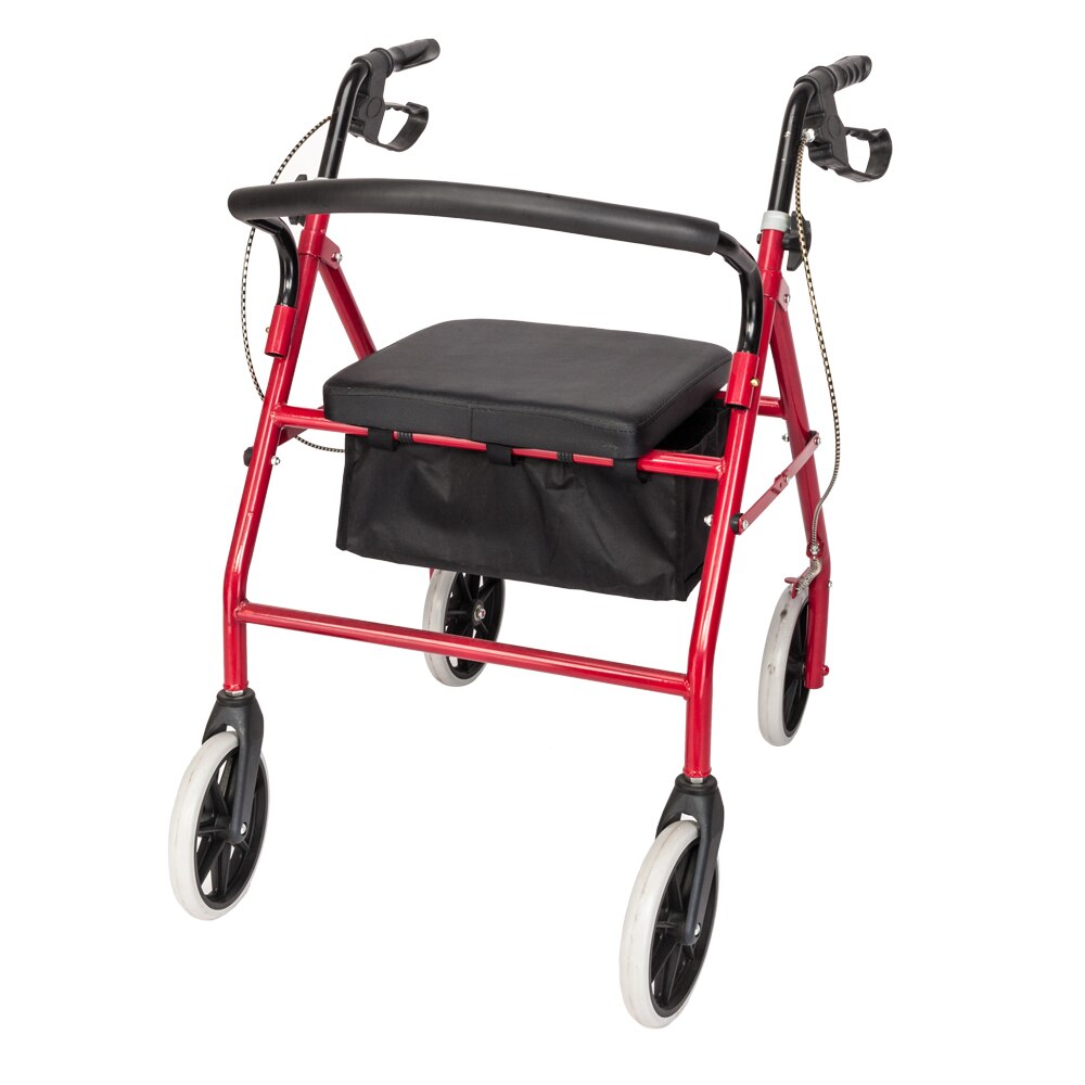 Steel Rollator Walker with Seat and Removable Back Support, Rolling Walkers for Seniors