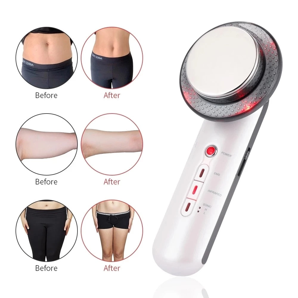 3-IN-1 Ultrasonic Cavitation Machine, EMS Fat Burner, Infrared Body Slimming Massager