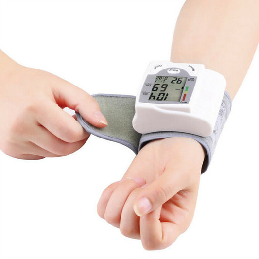 Digital LCD Wrist Blood Pressure Monitor Heart-Beat Rate Pulse Meter Measure